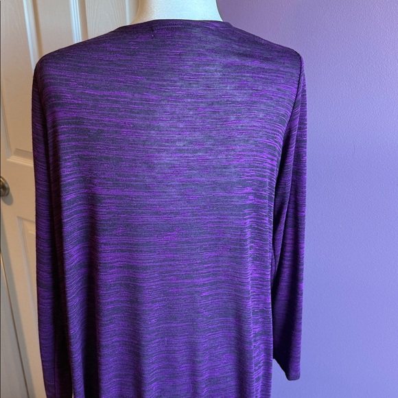 Lularoe Sarah sweater cardigan black purple long sleeve size medium - Picture 5 of 5